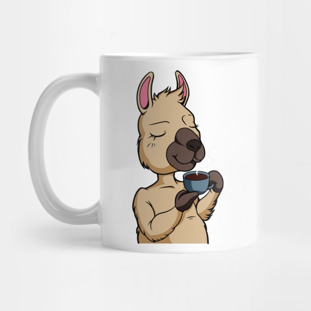 Llama drinking coffee - Coffee drinker by Modern Medieval Design